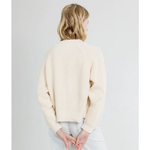 Mod Goddess Cream Cable Knit Sweater with Bow Accent SMALL - Picture 7 of 7